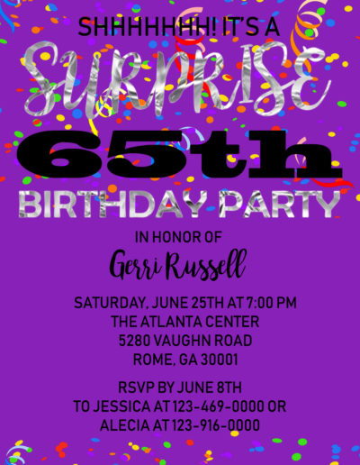 Surprise Birthday Invitation